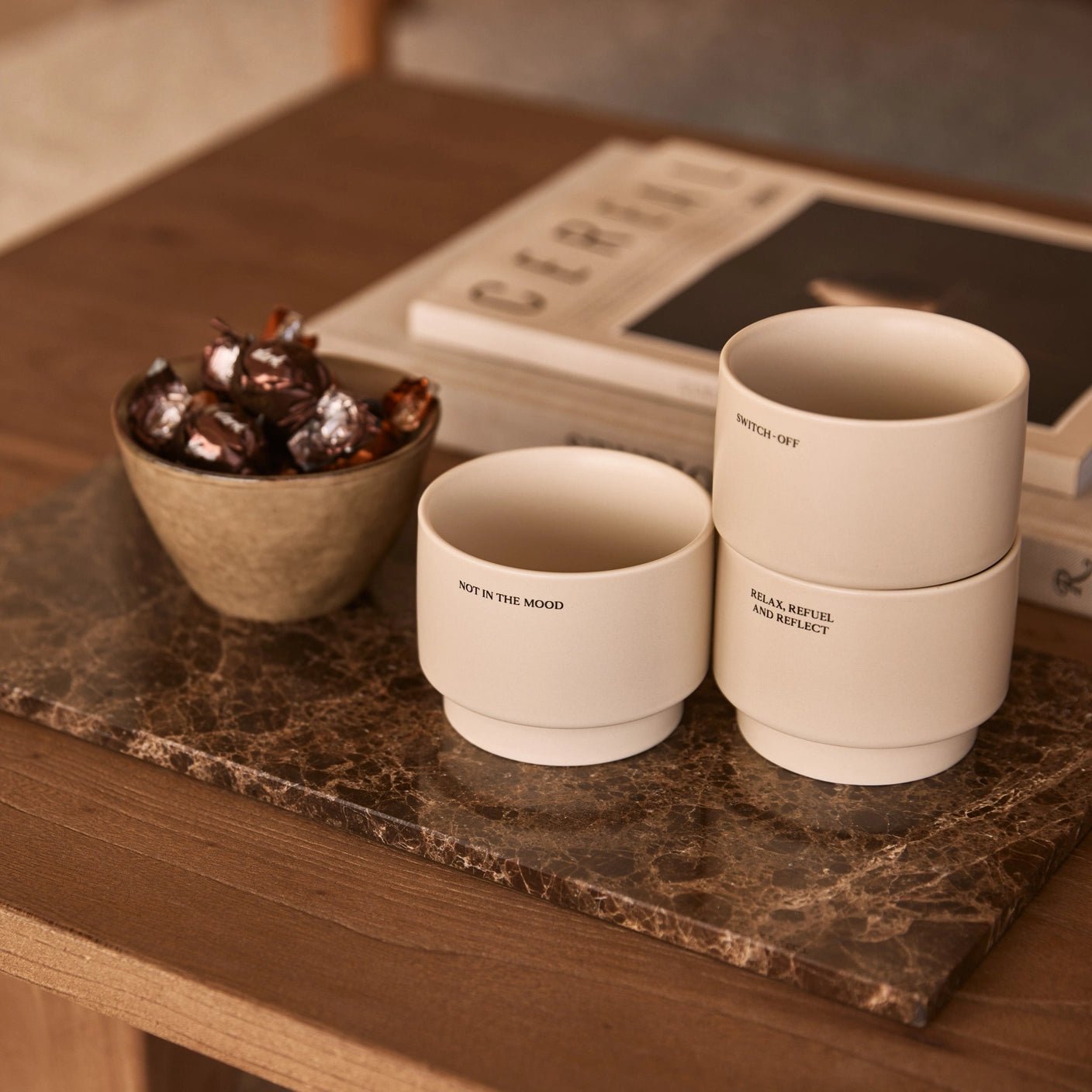 Marmor bakke L - 20 x 40 cm - Adero Home - Brun
