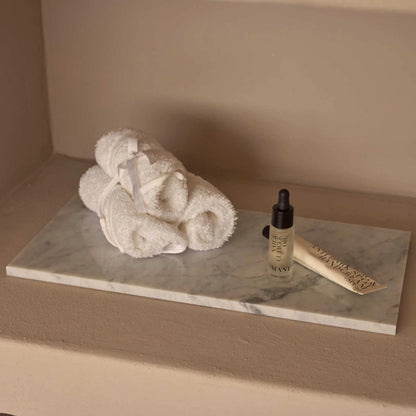 Marmor bakke L - 20 x 40 cm - Adero Home - Hvid