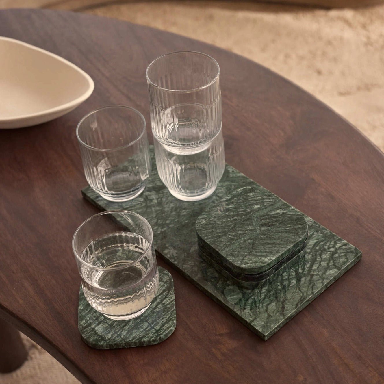 Marmor bakke M - 15 x 30 cm - Adero Home - Grøn