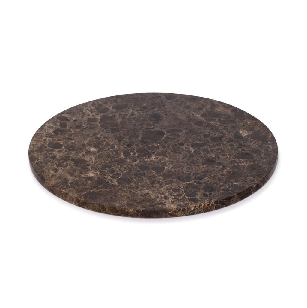 Rund marmor bakke Ø30cm - Adero Home - Brun