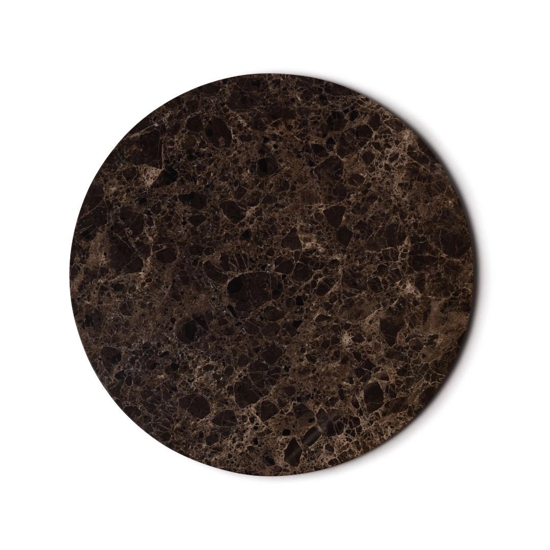 Rund marmor bakke Ø30cm - Adero Home - Brun
