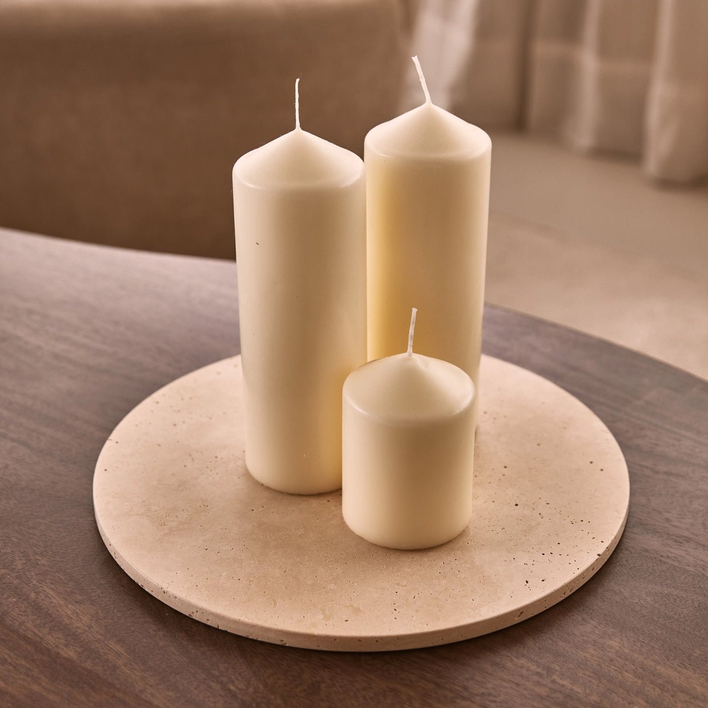 Rund marmor bakke Ø30cm - Adero Home - Travertin