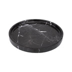 Rund marmor bakke med kant Ø30 cm - Adero Home - Sort