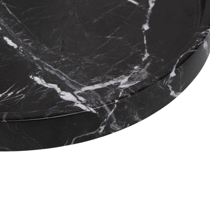 Rund marmor bakke med kant Ø30 cm - Adero Home - Sort
