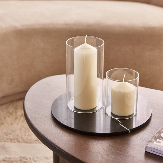 Rund marmor bakke Ø30cm - Adero Home - Sort