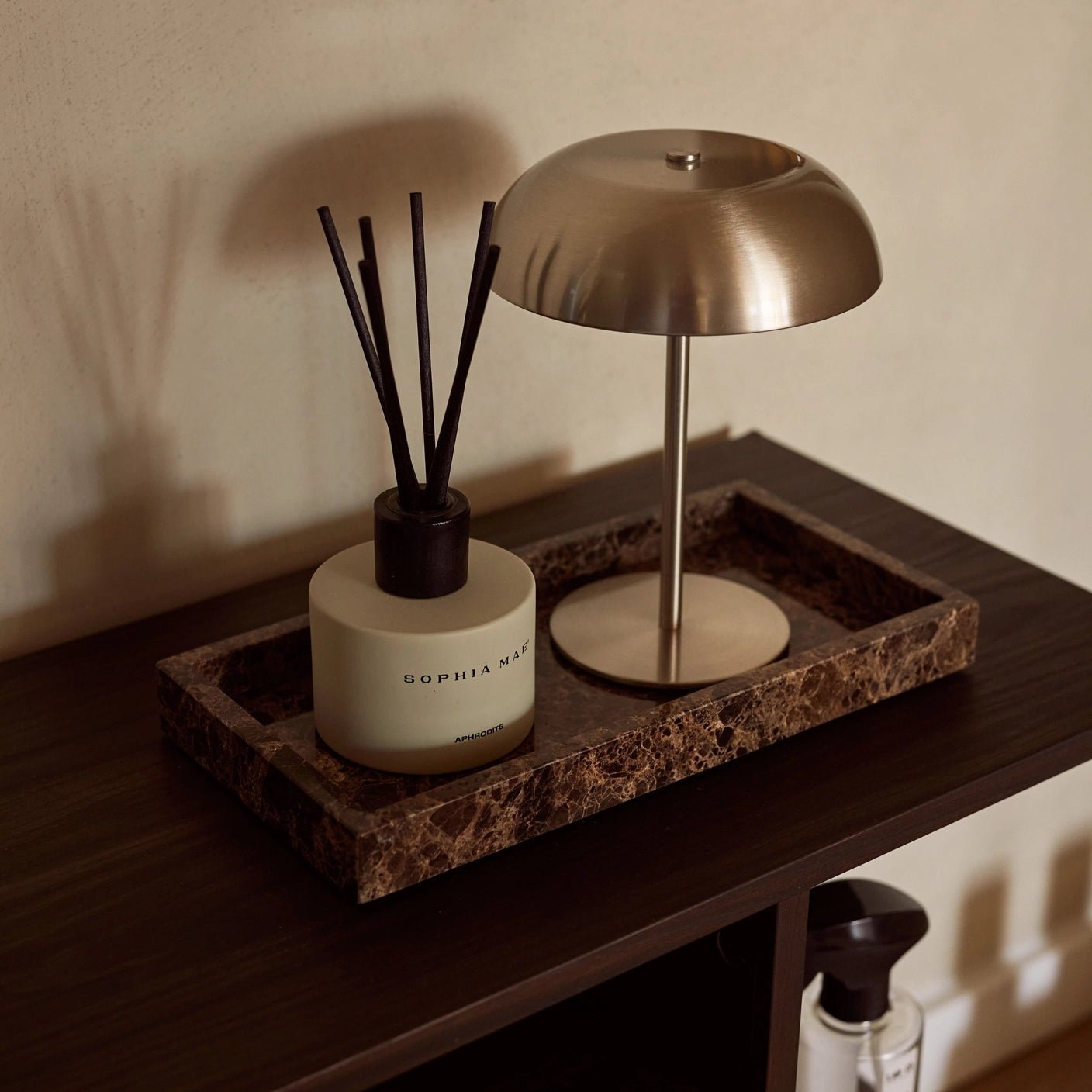 Marmor bakke med kant 15 × 30 cm - Adero Home - Brun