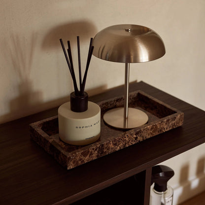 Marmor bakke med kant 15 × 30 cm - Adero Home - Brun