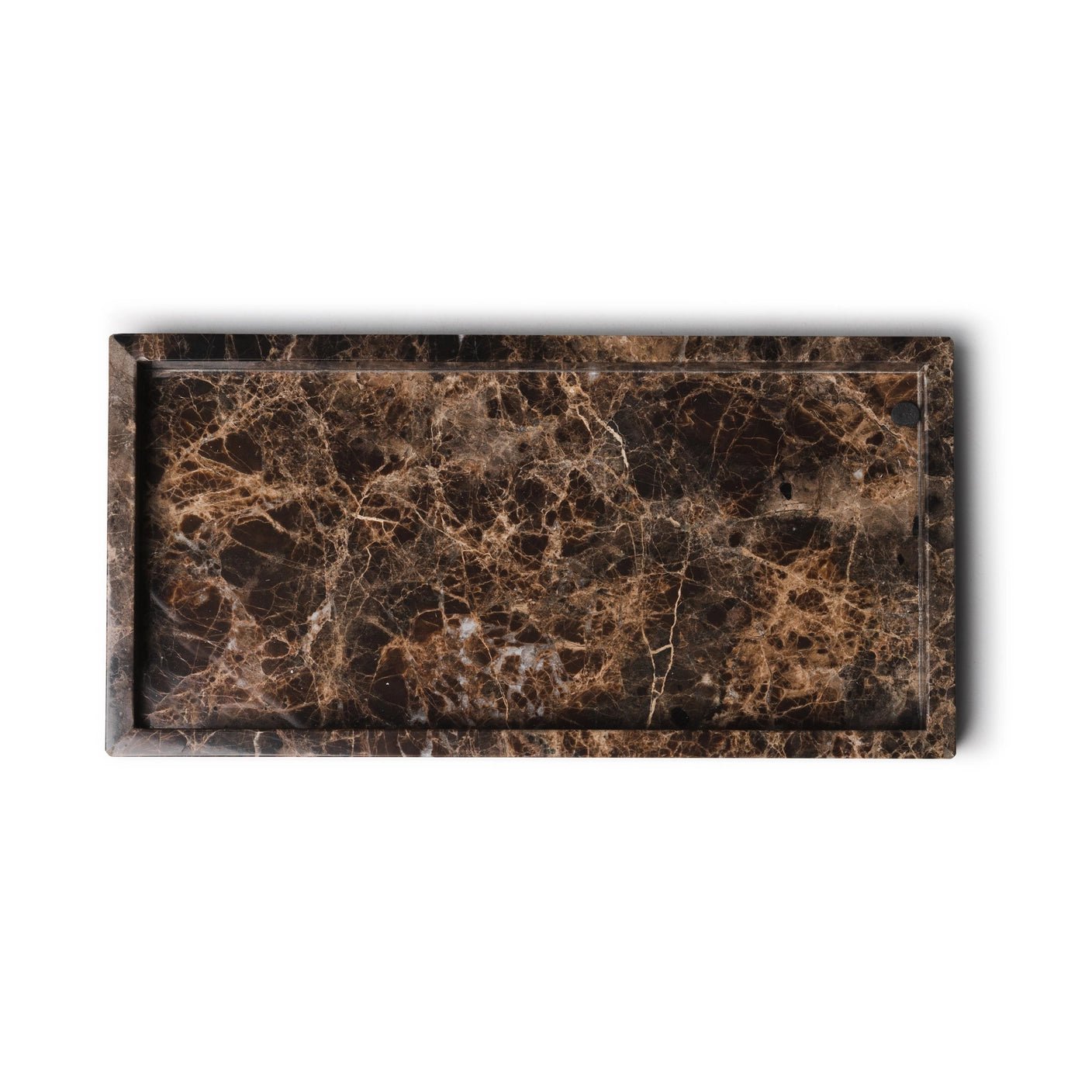 Marmor bakke med kant 15 × 30 cm - Adero Home - Brun