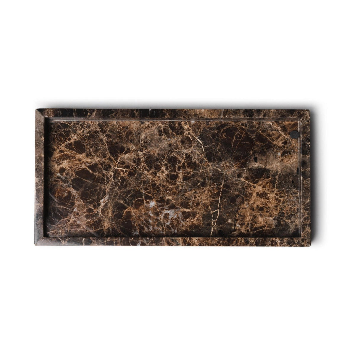 Marmor bakke med kant 15 × 30 cm - Adero Home - Brun