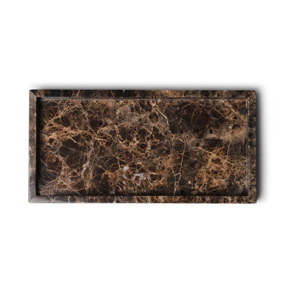 Marmor bakke med kant 15 × 30 cm - Adero Home - Brun
