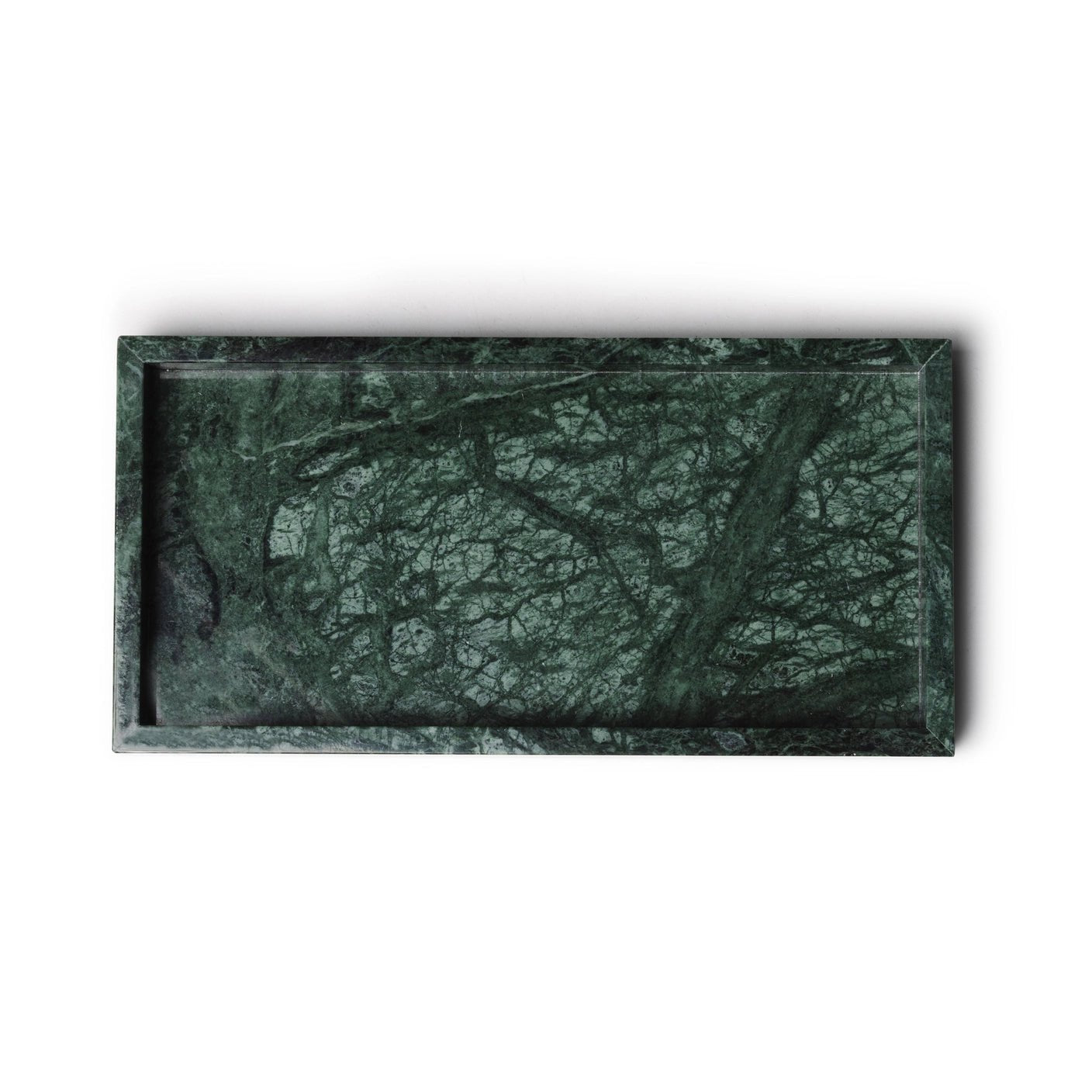 Marmor bakke med kant 15 × 30 cm - Adero Home - Grøn