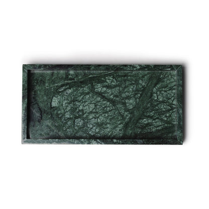 Marmor bakke med kant 15 × 30 cm - Adero Home - Grøn