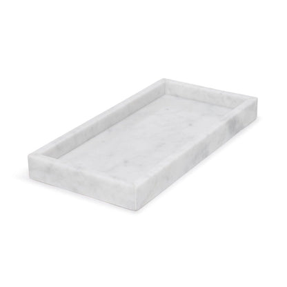 Marmor bakke med kant 15 × 30 cm - Adero Home - Hvid