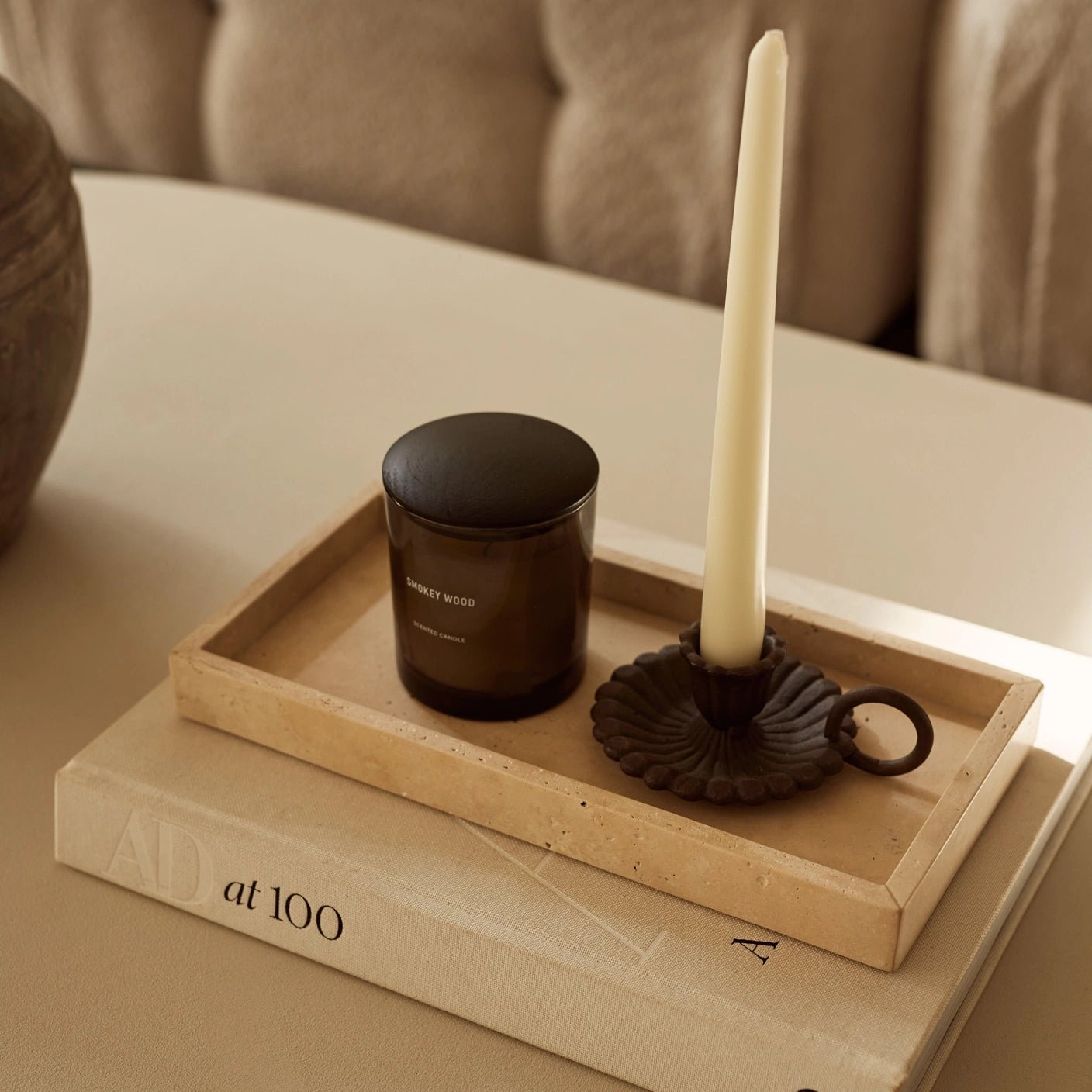 Marmor bakke med kant 15 × 30 cm - Adero Home - Travertin