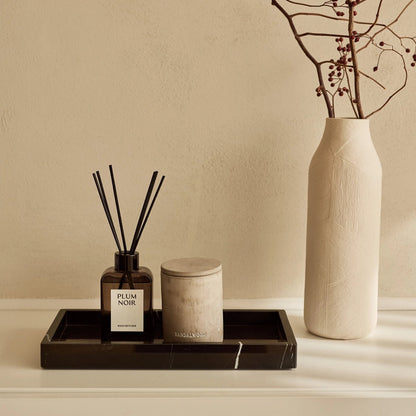 Marmor bakke med kant 15 × 30 cm - Adero Home - Sort