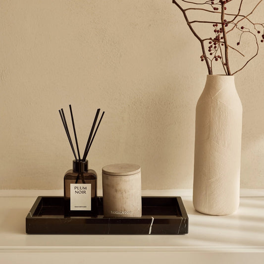 Marmor bakke med kant 15 × 30 cm - Adero Home - Sort
