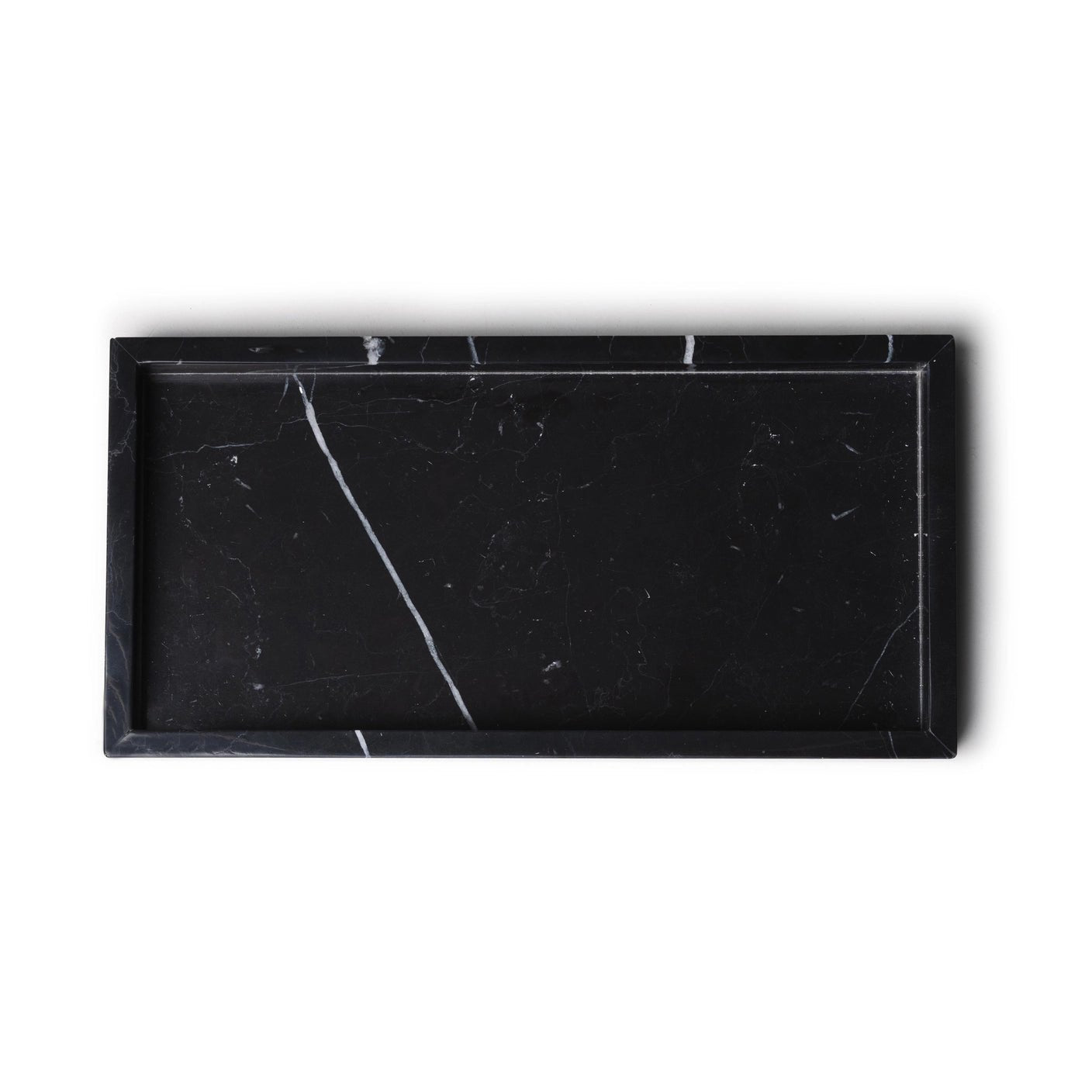 Marmor bakke med kant 15 × 30 cm - Adero Home - Sort