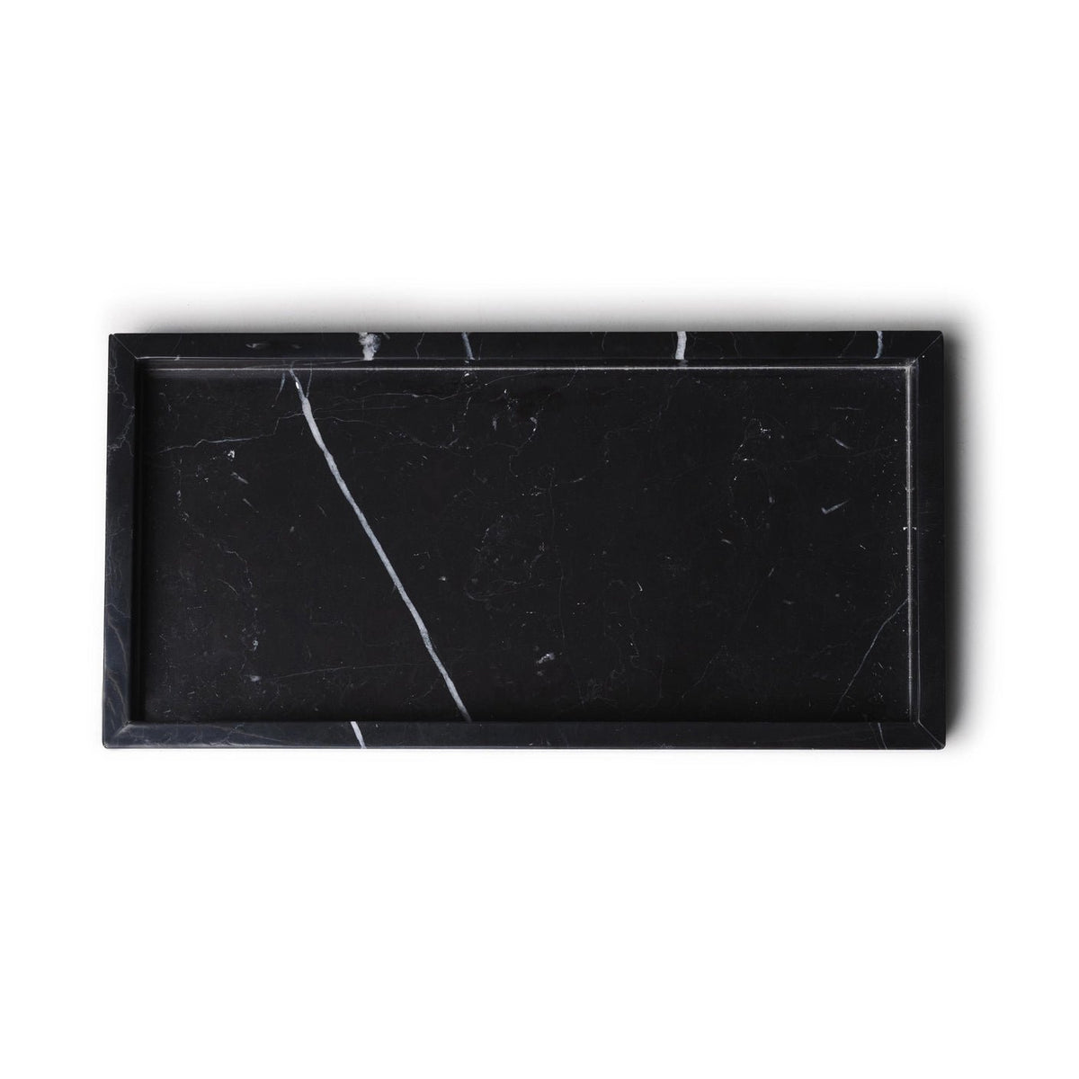 Marmor bakke med kant 15 × 30 cm - Adero Home - Sort