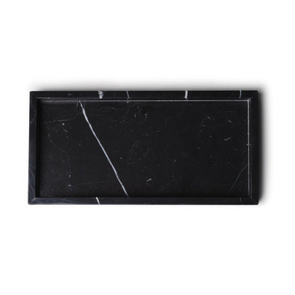 Marmor bakke med kant 15 × 30 cm - Adero Home - Sort